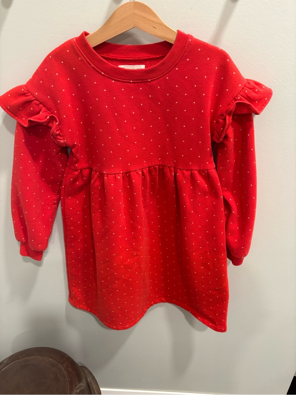 Tucker + Tate Red Polka Dot Long-Sleeve Ruffle Dress